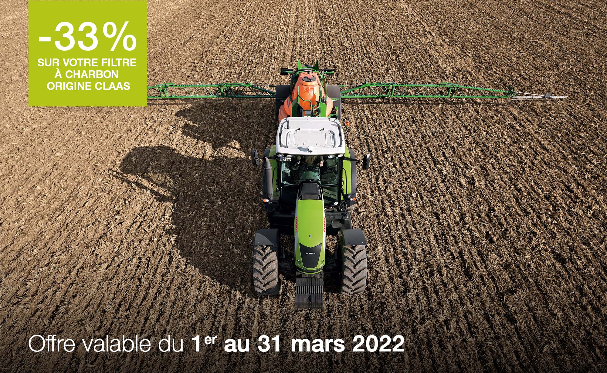 Profitez  de l'offre filtres à charbon actif d'origine CLAAS pour votre tracteur